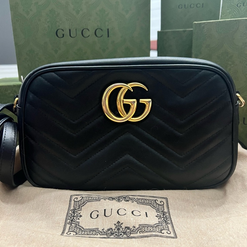Gucci GG Marmont Small Matelassé Shoulder Bag Purse